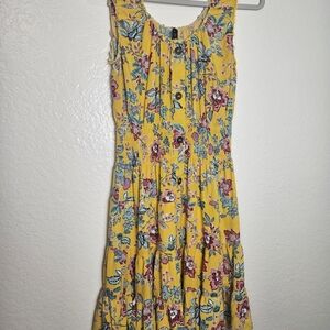 Lapis Yellow Floral Midi Dress